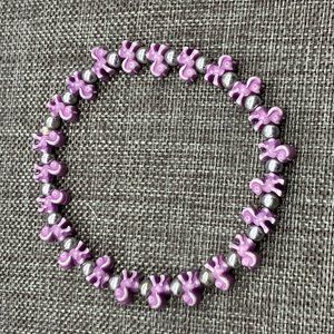 Trrtlz Friendship Bracelet Stretch Purple Unicorn Horse Silver Barbie Retro